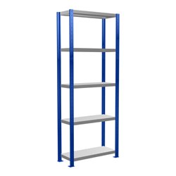 Schulte Grundregal Steckregal MULTIplus250 2000 x 750 x 300 mm 5 Fachböden Kreuzstrebe RAL 5010 enzianblau/verzinkt/verzinkt