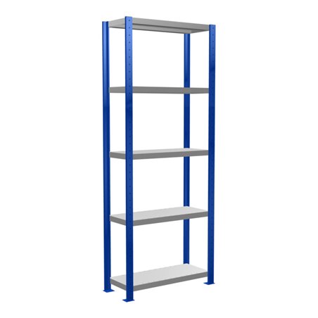 Schulte Grundregal Steckregal MULTIplus250 2000 x 750 x 300 mm 5 Fachböden Kreuzstrebe RAL 5010 enzianblau/verzinkt/verzinkt