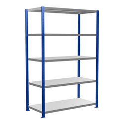 Schulte Grundregal Steckregal MULTIplus250 2000 x 1300 x 600 mm 5 Fachböden Kreuzstrebe RAL 5010 enzianblau/verzinkt