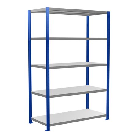 Schulte Grundregal Steckregal MULTIplus250 2000 x 1300 x 600 mm 5 Fachböden Kreuzstrebe RAL 5010 enzianblau/verzinkt