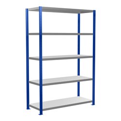 Schulte Grundregal Steckregal MULTIplus250 2000 x 1300 x 500 mm 5 Fachböden Kreuzstrebe RAL 5010 enzianblau/verzinkt