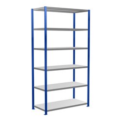 Schulte Grundregal Steckregal MULTIplus250 2500 x 1300 x 600 mm 6 Fachböden Kreuzstrebe RAL 5010 enzianblau/verzinkt