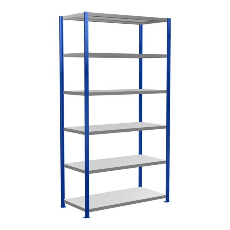 Schulte Grundregal Steckregal MULTIplus250 2500 x 1300 x 600 mm 6 Fachböden Kreuzstrebe RAL 5010 enzianblau/verzinkt