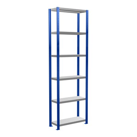 Schulte Grundregal Steckregal MULTIplus250 2500 x 750 x 300 mm 6 Fachböden Kreuzstrebe RAL 5010 enzianblau/verzinkt/verzinkt