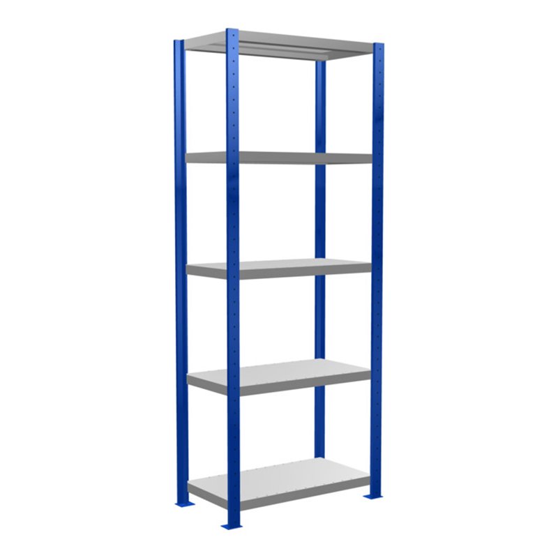 Schulte Grundregal Steckregal MULTIplus250 2000 x 750 x 400 mm 5 Fachböden Kreuzstrebe RAL 5010 enzianblau/verzinkt/verzinkt