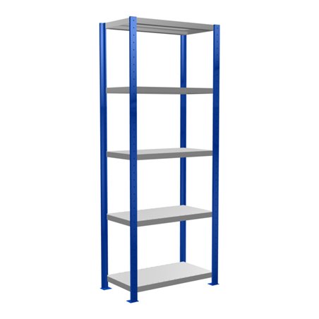 Schulte Grundregal Steckregal MULTIplus250 2000 x 750 x 400 mm 5 Fachböden Kreuzstrebe RAL 5010 enzianblau/verzinkt/verzinkt