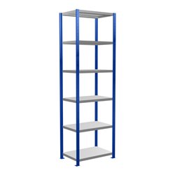 Schulte Grundregal Steckregal MULTIplus250 2500 x 750 x 500 mm 6 Fachböden Kreuzstrebe RAL 5010 enzianblau/verzinkt/verzinkt