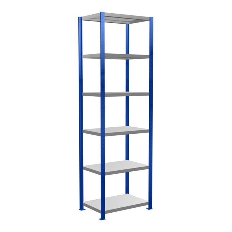 Schulte Grundregal Steckregal MULTIplus250 2500 x 750 x 500 mm 6 Fachböden Kreuzstrebe RAL 5010 enzianblau/verzinkt/verzinkt