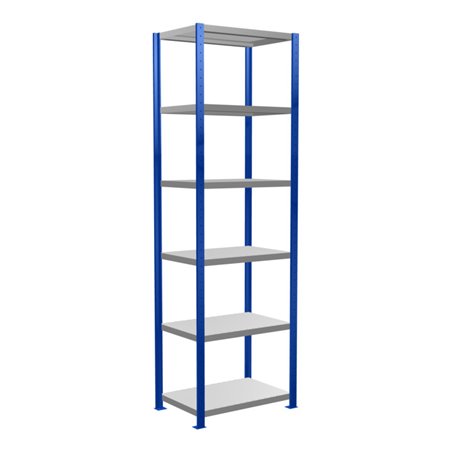 Schulte Grundregal Steckregal MULTIplus250 2500 x 750 x 500 mm 6 Fachböden Kreuzstrebe RAL 5010 enzianblau/verzinkt/verzinkt