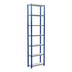 Schulte Grundregal Steckregal MULTIplus250 3000 x 750 x 300 mm 7 Fachböden Kreuzstrebe RAL 5010 enzianblau/verzinkt/verzinkt