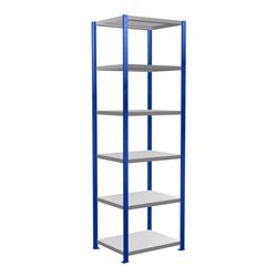 Schulte Grundregal Steckregal MULTIplus250 2500 x 750 x 600 mm 6 Fachböden Kreuzstrebe RAL 5010 enzianblau/verzinkt/verzinkt