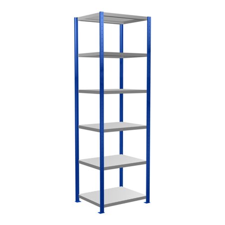 Schulte Grundregal Steckregal MULTIplus250 2500 x 750 x 600 mm 6 Fachböden Kreuzstrebe RAL 5010 enzianblau/verzinkt/verzinkt