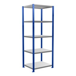 Schulte Grundregal Steckregal MULTIplus250 2000 x 750 x 600 mm 5 Fachböden Kreuzstrebe RAL 5010 enzianblau/verzinkt/verzinkt