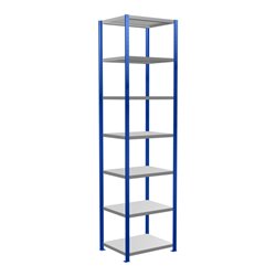 Schulte Grundregal Steckregal MULTIplus250 3000 x 750 x 600 mm 7 Fachböden Kreuzstrebe RAL 5010 enzianblau/verzinkt/verzinkt