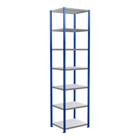 Schulte Grundregal Steckregal MULTIplus250 3000 x 750 x 600 mm 7 Fachböden Kreuzstrebe RAL 5010 enzianblau/verzinkt/verzinkt