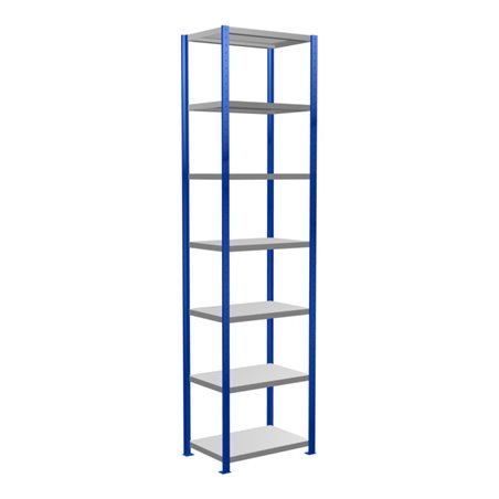 Schulte Grundregal Steckregal MULTIplus250 3000 x 750 x 500 mm 7 Fachböden Kreuzstrebe RAL 5010 enzianblau/verzinkt/verzinkt