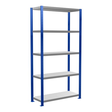 Schulte Grundregal Steckregal MULTIplus250 2000 x 1000 x 400 mm 5 Fachböden Kreuzstrebe RAL 5010 enzianblau/verzinkt