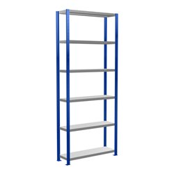 Schulte Grundregal Steckregal MULTIplus250 2500 x 1000 x 300 mm 6 Fachböden Kreuzstrebe RAL 5010 enzianblau/verzinkt