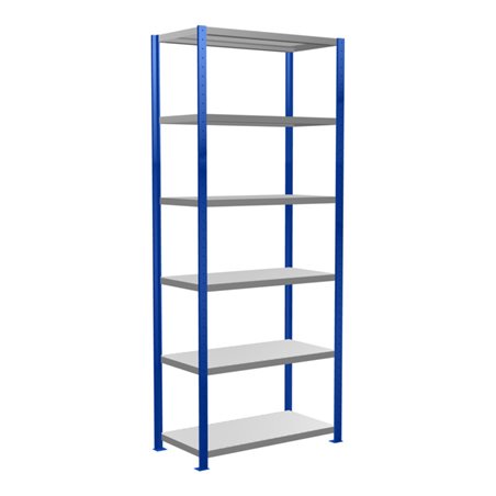 Schulte Grundregal Steckregal MULTIplus250 2500 x 1000 x 500 mm 6 Fachböden Kreuzstrebe RAL 5010 enzianblau/verzinkt