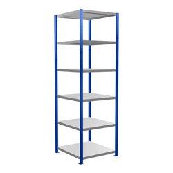 Schulte Grundregal Steckregal MULTIplus250 2500 x 750 x 800 mm 6 Fachböden Kreuzstrebe RAL 5010 enzianblau/verzinkt/verzinkt