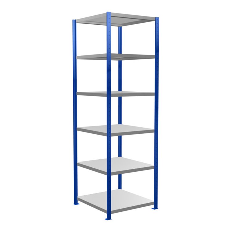 Schulte Grundregal Steckregal MULTIplus250 2500 x 750 x 800 mm 6 Fachböden Kreuzstrebe RAL 5010 enzianblau/verzinkt/verzinkt