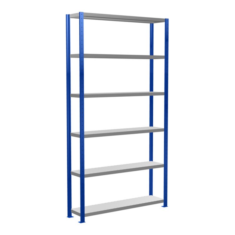 Schulte Grundregal Steckregal MULTIplus250 2500 x 1300 x 300 mm 6 Fachböden Kreuzstrebe RAL 5010 enzianblau/verzinkt