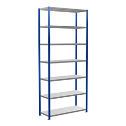 Schulte Grundregal Steckregal MULTIplus250 3000 x 1300 x 500 mm 7 Fachböden Kreuzstrebe RAL 5010 enzianblau/verzinkt
