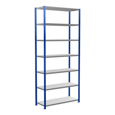 Schulte Grundregal Steckregal MULTIplus250 3000 x 1300 x 500 mm 7 Fachböden Kreuzstrebe RAL 5010 enzianblau/verzinkt