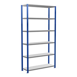 Schulte Grundregal Steckregal MULTIplus250 2500 x 1300 x 400 mm 6 Fachböden Kreuzstrebe RAL 5010 enzianblau/verzinkt