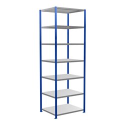 Schulte Grundregal Steckregal MULTIplus250 3000 x 1000 x 800 mm 7 Fachböden Kreuzstrebe RAL 5010 enzianblau/verzinkt