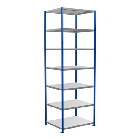 Schulte Grundregal Steckregal MULTIplus250 3000 x 1000 x 800 mm 7 Fachböden Kreuzstrebe RAL 5010 enzianblau/verzinkt