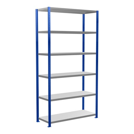 Schulte Grundregal Steckregal MULTIplus250 2500 x 1300 x 500 mm 6 Fachböden Kreuzstrebe RAL 5010 enzianblau/verzinkt