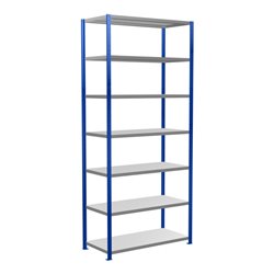 Schulte Grundregal Steckregal MULTIplus250 3000 x 1300 x 600 mm 7 Fachböden Kreuzstrebe RAL 5010 enzianblau/verzinkt