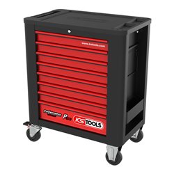 KS Tools PERFORMANCEplus P15 SCHWARZ/ROT Werkstattwagen mit 8 Schubladen