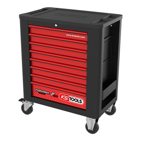 KS Tools PERFORMANCEplus P15 SCHWARZ/ROT Werkstattwagen mit 8 Schubladen