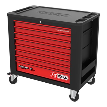 KS Tools PERFORMANCEplus P20 SCHWARZ/ROT Werkstattwagen mit 8 Schubladen