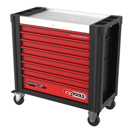 KS Tools PERFORMANCEplus P25 SCHWARZ/ROT Werkstattwagen mit 8 Schubladen