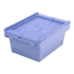 Bito Mehrwegbehälter mit Deckel/Bügel/Kufe / MBD43171 L400xB300xH190 mm, taubenblau