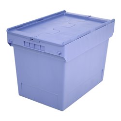 Bito Mehrwegbehälter mit Deckel/Bügel/Kufe / MBD64421 L600xB400xH453 mm, taubenblau