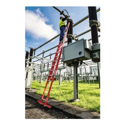 MUNK Kunststoff-Schiebe/Seilzugleiter 2-teilig Standtraverse 2 x 12 Sprossen