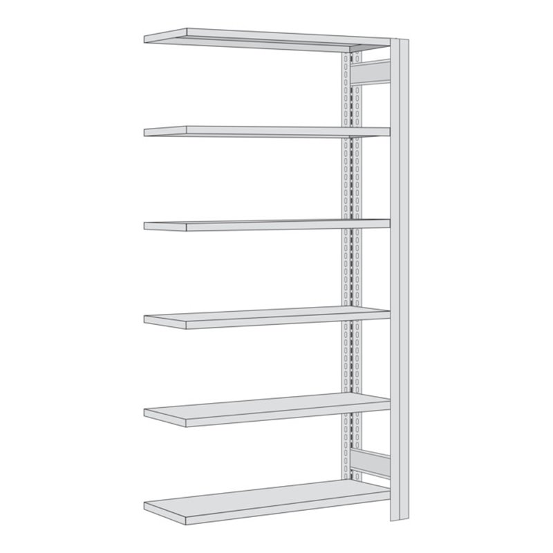 Regalwerk BERT Ordnerregal Anbaufeld HxBxT 2000x1005x600mm 6 Fachböden & 6 Ebenen