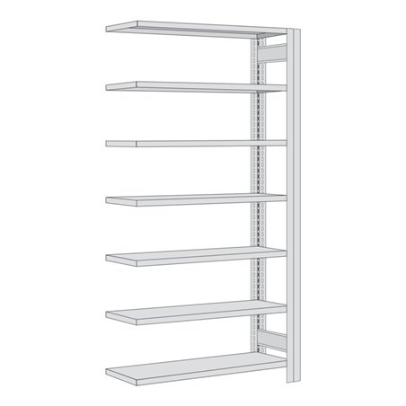 Regalwerk BERT Ordnerregal Anbaufeld HxBxT 2325x1285x600mm 7 Fachböden & 7 Ebenen