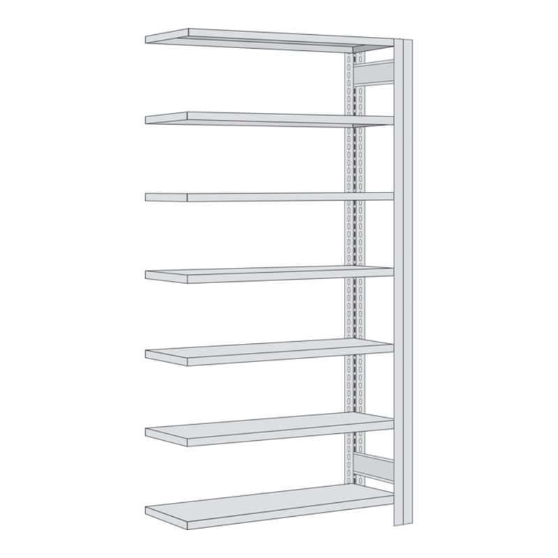 Regalwerk BERT Ordnerregal Anbaufeld HxBxT 2325x1005x600mm 7 Fachböden & 7 Ebenen