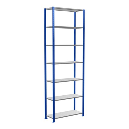 Schulte Grundregal Steckregal MULTIplus85 3000 x 1000 x 400 mm 7 Fachböden Kreuzstrebe RAL 5010 enzianblau