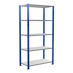 Schulte Grundregal Steckregal MULTIplus85 2000 x 1000 x 500 mm 5 Fachböden Kreuzstrebe RAL 5010 enzianblau