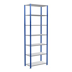 Schulte Grundregal Steckregal MULTIplus85 3000 x 1000 x 500 mm 7 Fachböden Kreuzstrebe RAL 5010 enzianblau