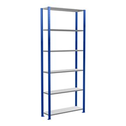 Schulte Grundregal Steckregal MULTIplus85 2500 x 1000 x 300 mm 6 Fachböden Kreuzstrebe RAL 5010 enzianblau