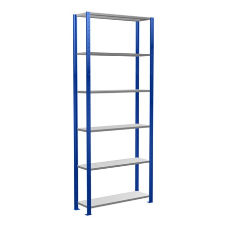 Schulte Grundregal Steckregal MULTIplus85 2500 x 1000 x 300 mm 6 Fachböden Kreuzstrebe RAL 5010 enzianblau