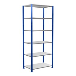 Schulte Grundregal Steckregal MULTIplus85 2500 x 1000 x 600 mm 6 Fachböden Kreuzstrebe RAL 5010 enzianblau