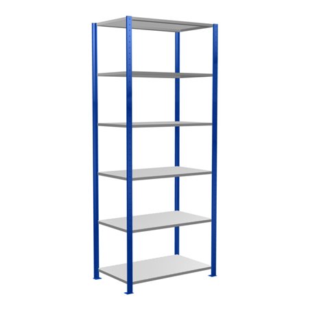 Schulte Grundregal Steckregal MULTIplus85 2500 x 1000 x 600 mm 6 Fachböden Kreuzstrebe RAL 5010 enzianblau